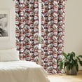 thumbnail image 2 of Ambesonne Christmas Curtains, Snowman Reindeer, Pair of 28"x63", Pale Brown White and Red, 2 of 5