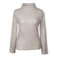thumbnail image 1 of Suéter Simply Basic para Mujer, con Cuello Ruso Manga Larga Hueso Talla M, 1 of 4