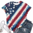 thumbnail image 4 of 2026 250th Anniversary of USA: Women's CrewNeck Short Sleeve Shirt Celebration Patriotic Flag Print 1776-2026 Tshirt, Vintage Commemorative Women's Long Sleeve Shirt 4th of July Sky Blue M, 4 of 6