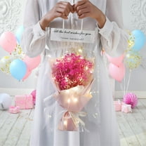 MixMart Forever Flowers for Delivery Prime, Preserved Long Lasting Red Rose Flower Bouquet for Mom Wife Girlfriend on Mothers Day Valentines Day Anniversary Birthday (Pink)