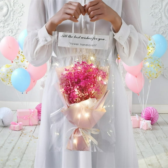 MixMart Forever Flowers for Delivery Prime, Preserved Long Lasting Red Rose Flower Bouquet for Mom Wife Girlfriend on Mothers Day Valentines Day Anniversary Birthday (Pink)