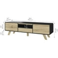 thumbnail image 5 of Bestar Alhena 63W TV Stand for 50 inch TV in uv black & sandy brown oak, 5 of 13
