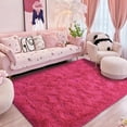 thumbnail image 3 of Soft Fluffy Area Rugs for Bedroom, 5 x 8 Feet Fluffy Shag Plush Shaggy Rug for Girls Kids Baby Teen Dorm Home Decor Aesthetic, Nursery for Living Room Christmas Decor (Rose Red), 3 of 7