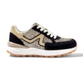 thumbnail image 3 of LUCKY STEP Womens Retro Chunky Sneakers Fashion Color Blocked Casual Shoes,Gold&Black, 3 of 6