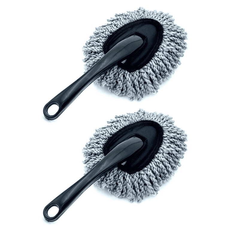 2pcs Microfiber Car Duster Brush - Cleaning Tool for Car Interior and Exterior, Soft Scratch Free Reusable Hand Duster Great for Cleaning Car Interior