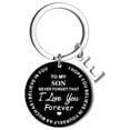 thumbnail image 1 of Llaveros para mujer, llavero de billetera, llavero de auto, llavero DIY para mi hijo, llavero de acero inoxidable negro con apellido de 26 letras, 2,5 cm, decoraciones de moda, 1 of 3