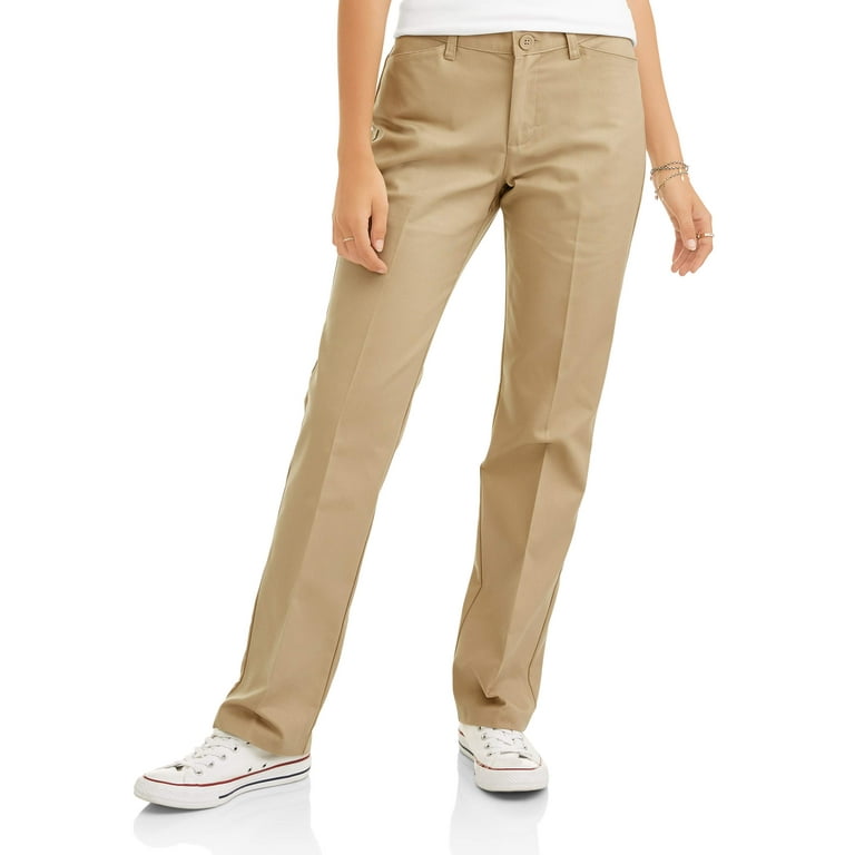 Real School Juniors Flat Front Low Rise School Uniform Pant