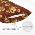thumbnail image 3 of Honeii Red Plaid Sunflower Decorative Throw Pillow Case - Elevate Your Couch, Sofa, or Bed with Stylish Home Decor, Perfect Gift Idea-20"x30", 3 of 6