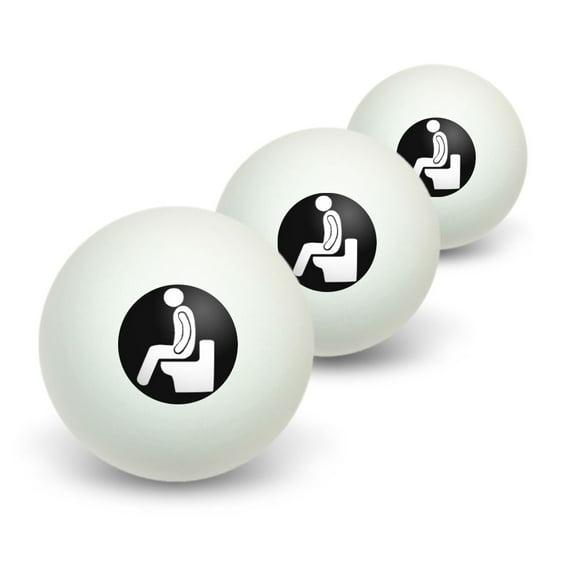 Poop - Pooping Toilet Novelty Table Tennis Ping Pong Ball 3 Pack