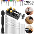 thumbnail image 2 of 37X Mini Tiny Micro Twist Drill Bits Set 0.3-1.2mm Hand Craft Tool Bench Clamp, 2 of 11
