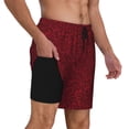 thumbnail image 2 of KLL Burgundy Floral for Mens Swim Trunks Quick Dry Swim Shorts with Built-in Compression Liner Funny Swimwear Bathing Suits-3X-Large, 2 of 6