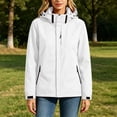 thumbnail image 4 of FRSASU Women's Rain Jacket Plus Size Waterproof Windbreaker Adjustable Lightweight Rain Coats Outdoor RainCoats with Pockets White, 4 of 8