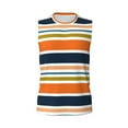 thumbnail image 6 of Lsque Colorful Pastel Stripes Print Men's Cotton Blend Sleeveless Muscle Shirts (S-3XL)- Moisture Wicking, Odor Protection, UPF 30+,Medium, 6 of 8