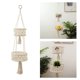 thumbnail image 4 of Cesta colgante de macramé, cesta decorativa para colgar plantas, cesta de frutas para el hogar Wite 2 niveles, 4 of 9