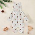 thumbnail image 2 of Zanarzt Newborn Infant Baby Boys Girls Bodysuit Baby Breathable Bodysuit Cute Cartoon Print Long Sleeve Casual Bodysuit with Hat White,0-3 Months, 2 of 4