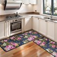thumbnail image 3 of Kitchen Rugs Sets Of 2,Pioneer Flower Floral Print Pattern Anti Fatigue Kitchen Mat Rugs Non Slip Washable,Decorative Kitchen Floor Mats for Kitchen,Sink,Laundry,17"x47"+17"x47", 3 of 5