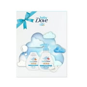 Baby Dove Baby Moisture Rich Hypoallergenic Holiday Gift for New Moms includes Body Lotion, Body Wash & Bath Sponge for Delicate Skin, 3 Count
