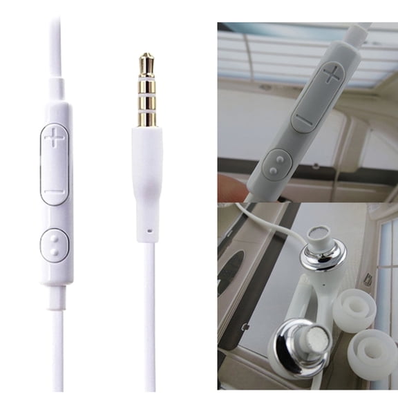 unbranded Earphones Wired with Mic Stereo Earphones with Microphone White