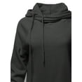 thumbnail image 4 of A2Y Women's Relax Fit Long Sleeve Kangaroo Pockets Asymmetric Hoodie Sweatshirts Charcoal L, 4 of 6