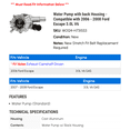 thumbnail image 2 of Water Pump with back Housing - Compatible with 2006 - 2008 Ford Escape 3.0L V6 2007, 2 of 2