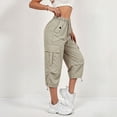 thumbnail image 7 of Resicozy Womens Capris with Pockets Loose Fit Casual Capri Pants Dressy Lightweight Ladies Baggy Cargo Pants for Hiking Khaki L, 7 of 7