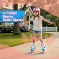 thumbnail image 6 of GAMBE Roller Skates for Girls Boy Size (S:8-12 US), 4 Sizes Adjustable, with Light up Wheels (Blue, S), 6 of 9