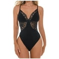 thumbnail image 2 of Lolmot Womens Sexy Bodysuit Lingerie One Piece Babydoll V Neck Teddy Snap Crotch See Through Lingerie, 2 of 5