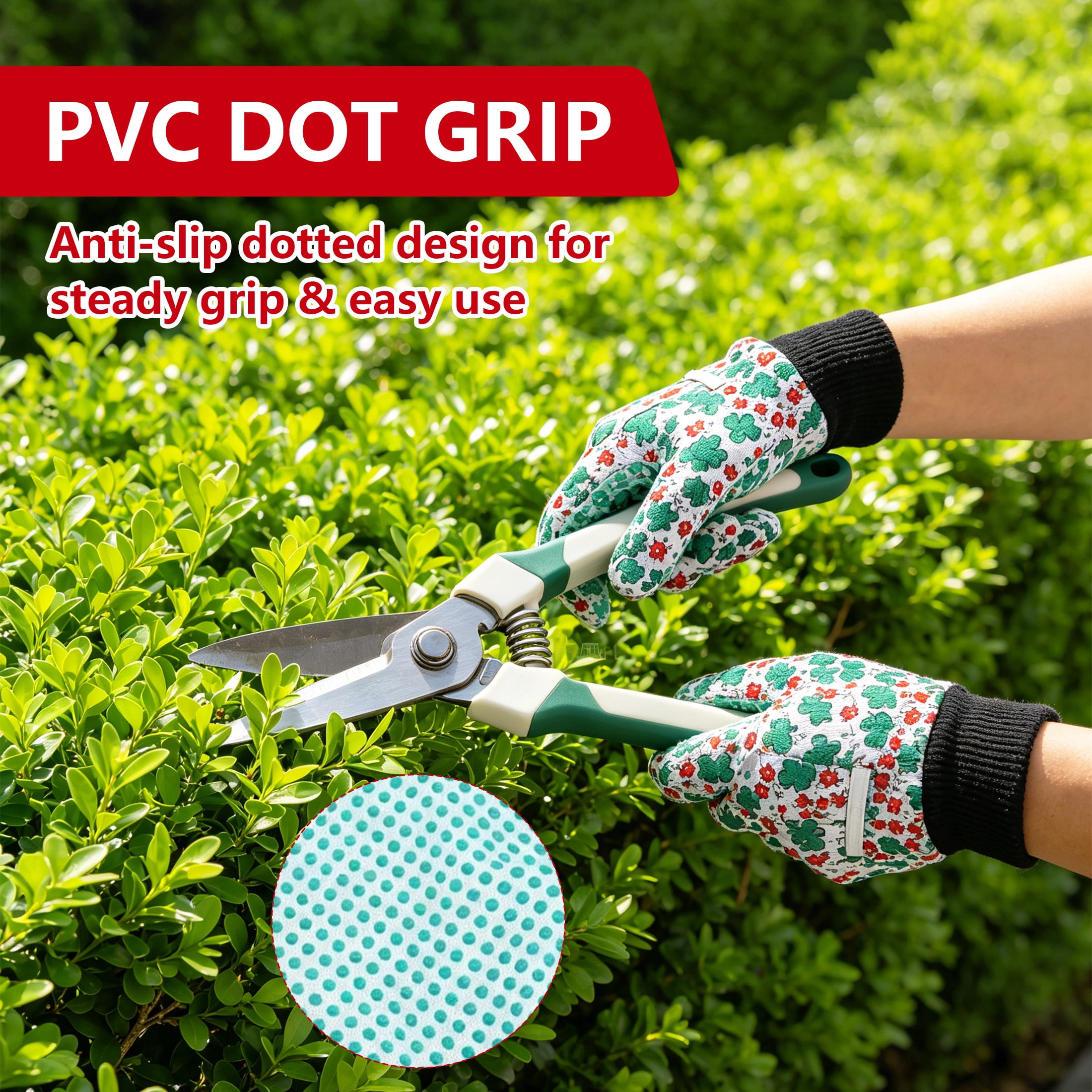 4 Pairs Gardening Gloves for Women Breathable Floral Garden Gloves with Non-Slip Grip Work Glove for Weeding Planting