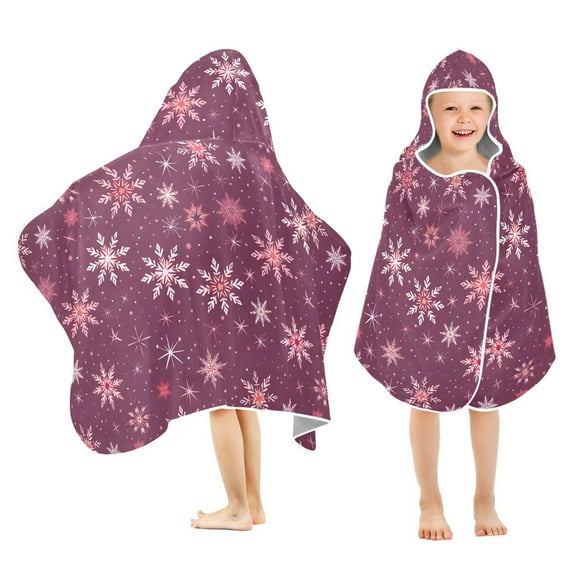 joogoo Snowflakes Christmas-1 Kids Hooded Beach Towel Baby Bath Towel 23.5"x50"