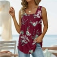 thumbnail image 2 of Tank Tops for Women Plus Size Women's Fashion Printed V-neck Comfortable Loose T-shirt Sleeveless Blouse Casual Tops on Clearance, 2 of 5