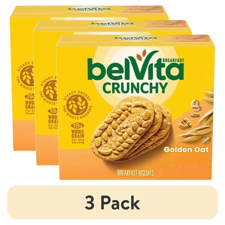(3 pack) belVita Breakfast Bars Biscuits, Golden Oat, 5 Packs (4 Biscuits Per Pack)