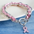 thumbnail image 6 of Pink Ribbon Cancer Awareness Bracelet - Inspirational Rope Bracelet Gift for Women - Charity Fundraiser Event Party Supplies - Hope Support Survivor Empowerment Jewelry, 6 of 8
