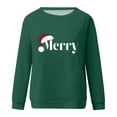 thumbnail image 4 of Raglan Sleeve Sweatshirts Tops for Women 2025 Merry Letter Print Christmas Shirts Long Sleeve Crewneck Pullover (XL, Green 02), 4 of 4