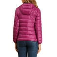 thumbnail image 3 of INSPIRE CHIC Women's Puffer Jacket Stand Collar Lightweight Hooded Zip Up Jacket M Hot Pink, 3 of 6