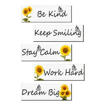 Inspirational Quotes Wall Decals Sunflower Wall Stickers Yellow Flower Family Wall Decal Motivational Saying Peel and Stick Vinyl Letters Wall Decals for Bedroom Bathroom Outdoor Decor
