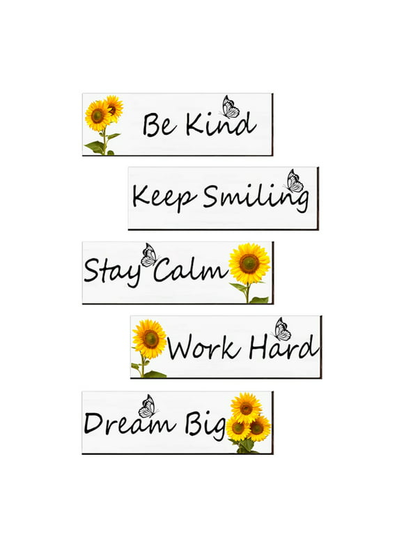 Inspirational Quotes Wall Decals Sunflower Wall Stickers Yellow Flower Family Wall Decal Motivational Saying Peel and Stick Vinyl Letters Wall Decals for Bedroom Bathroom Outdoor Decor