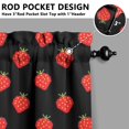 thumbnail image 5 of Kitchen Curtains 36 Inch Short - 3 Panel Set Strawberry Print, Rod Pocket Window Curtains 100% Polyester, Cute Fruit Valance for Farmhouse, Cafe, Living Room, Bedroom, Easy Wash, 5 of 6