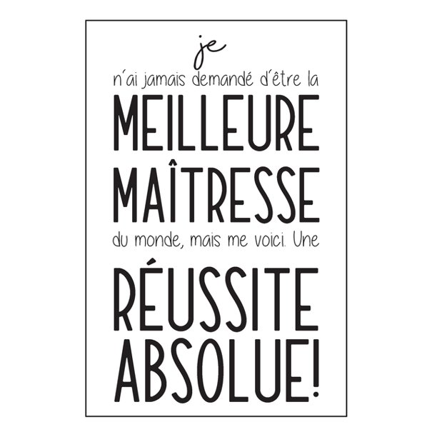 Je N Ai Jamais Demande D Etre La Meilleure Maitresse Du Monde Mais Me Voici Une Reussite Absolue Carnet De Notes Cadeau Pour Femme Depart En Retraite Bonne Continuation Noir Sur Blanc