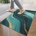 thumbnail image 4 of Teal Gold Marble Wave Pattern Door Rugs,Washable Non Slip Door Mats Indoor,Decorative Door Mats,Entry Mat Indoor for Entrance,Bedroom,Kitchen,Bathroom,17"x30", 4 of 6
