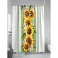thumbnail image 5 of Watercolor Sunflower Shower Curtain, Summer Sage Green Striped Bathroom Decor Curtains Set with Hooks, Waterproof Fabric Home Accessories， Stall 48 X 72 Inch, 5 of 6