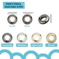 thumbnail image 4 of 1 Box 24Pcs 4 Colors Alloy Grommet Eyelet Findings Screw Together Grommet Ring for Bag Making Mixed Color 2.1x0.6cm Hole: 10.5mm 6pcs/color, 4 of 8