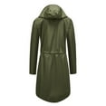 thumbnail image 3 of Vedolay Raincoat for Women Zip Up Outdoor Hooded Travel Windbreaker Army Green,L, 3 of 5