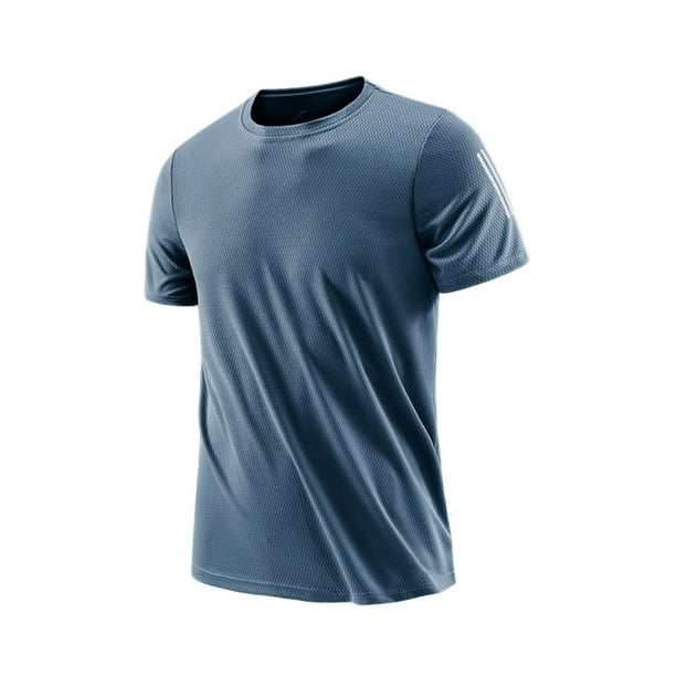 Camiseta de Manga Corta de Color Sólido Al Aire Libre Deportes de Carrera Top de Manga Corta Transpirable, 95% Poliéster 5% Spandex para Hombres, Lavado de Manos