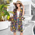 thumbnail image 5 of Beach Vacation Clothes Kimono Cardigan Loose Swimsuit Cover Up for Women Strawberry Banana Orange Pineapple S, 5 of 6