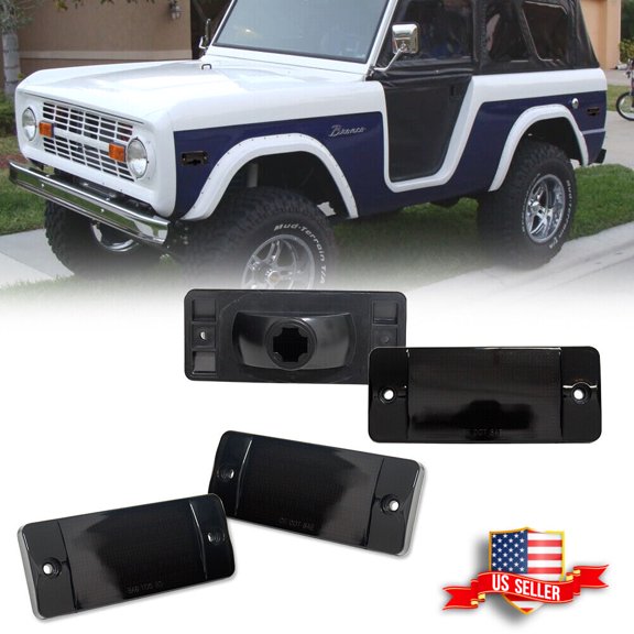 4x Smoke Front Rear Side Marker Lights For 1970-1977 Ford Bronco 1969-1972 Ford F-SERIES