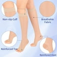 thumbnail image 4 of MARTINE MALL 2 Pairs Open Toe Sheer Compression Stockings 15-20 mmHg Knee High Medical Compression Socks for Women, 4 of 7