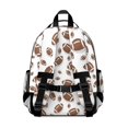 thumbnail image 3 of Football Shadow Brown Pattern Cute School Backpack Bag for School with Padded Back and Adjustable Shoulder Straps 15.25"x11.5"x5.25", 3 of 5