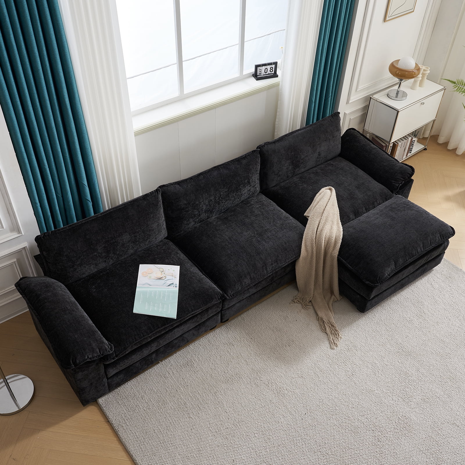 Zimtown L-Shaped Convertible Sectional Sofa with Ottoman Zimtown L-Shaped Convertible Sectional Sofa with Ottoman