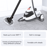 Steam Cleaner 1800W Multi-Purpose with Attachments, For Floors, Carpets, Bathrooms, Kitchens, Windows, and More, 11 pcs, SC1800