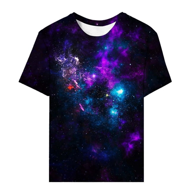 LUOGENLI T-shirts pour Femmes T-shirts à Col Rond Étoile Mode Décontractée Imprimé Manches Courtes T-shirts Graphiques pour Femmes T-shirts Amusants de la Saint-Valentin T-shirts Graphiques Vêtements d'Été Violet P